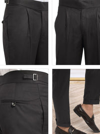 KLOTTHE Men Cotton Rich Solid Slim Fit Gurkha Trousers
