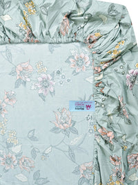Myntra Elegant Homes Green & Pink Printed 300 TC Fitted King Bedsheet Set 2.5 x 2.25 m