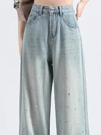 DressBerry Women Cotton Relaxed Fit Embellished High-Rise Light Fade Jeans
