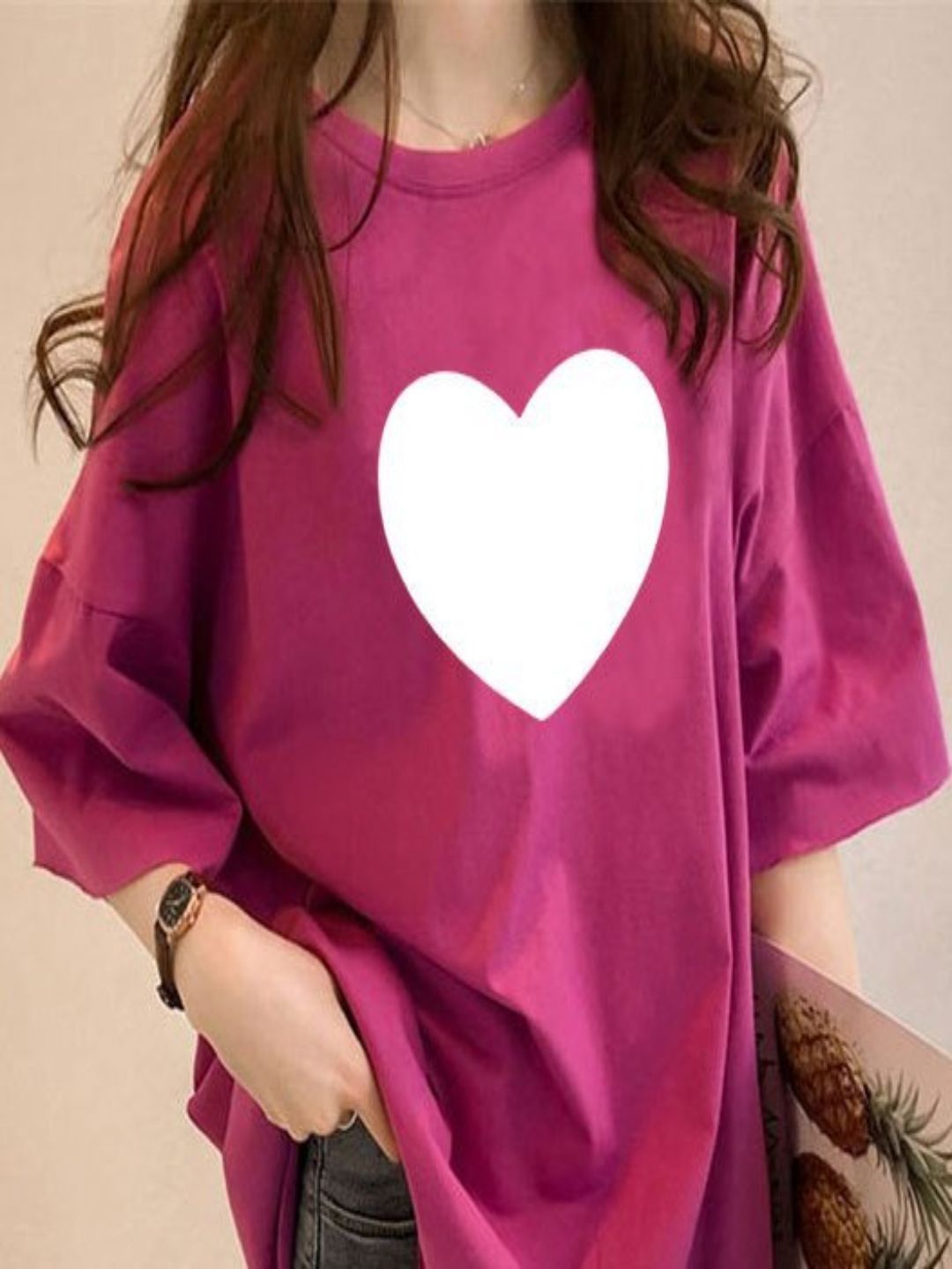 DressBerry Graphic Printed Round Neck Drop-Shoulder Sleeves Oversized  T-Shirt