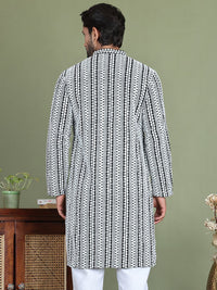 Jompers Ethnic Motifs Embroidered Mirror Work Mandarin Collar Straight Kurta