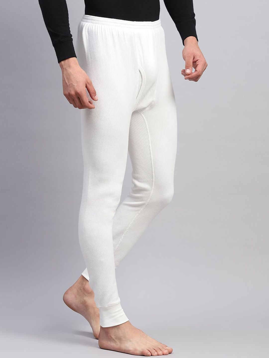 Monte Carlo Men Ribbed Mid-Rise Cotton Thermal Bottoms