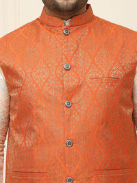SOJANYA PLUS Men Printed Nehru Plus Size Jacket