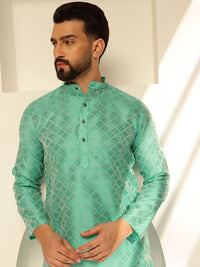 SOJANYA Rekaan Tenunan Kolar Mandarin Kurta Lurus