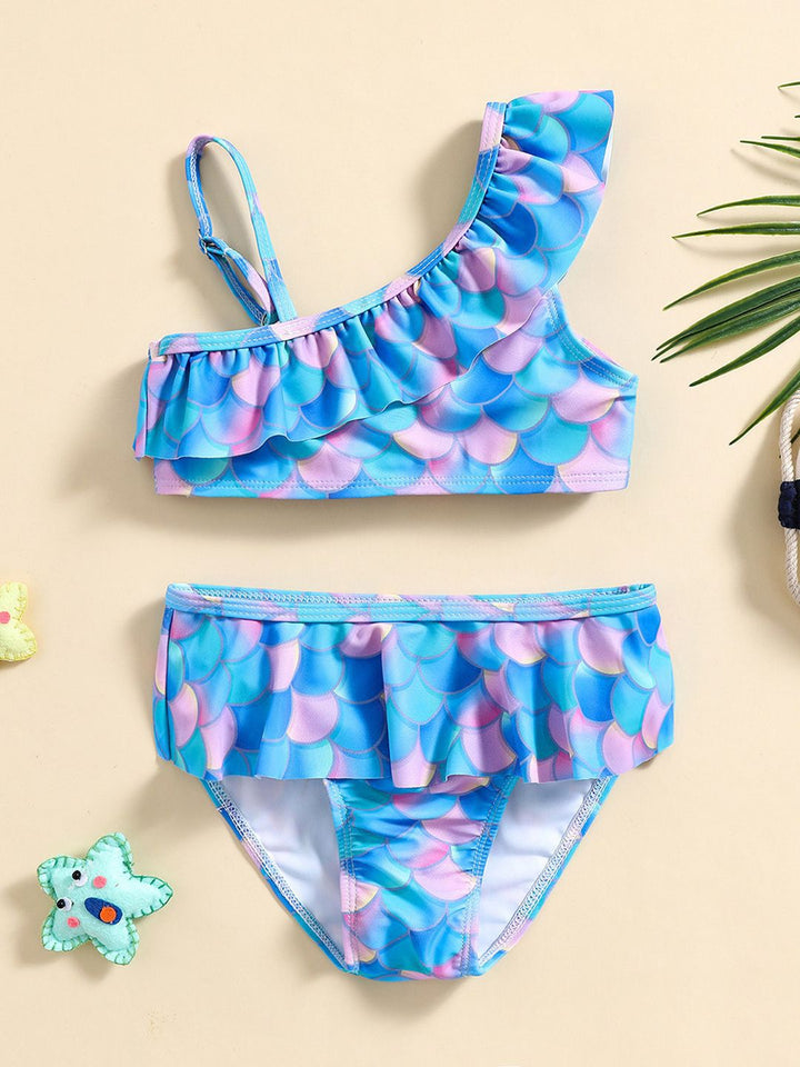 YK Girls Printed Swim Set