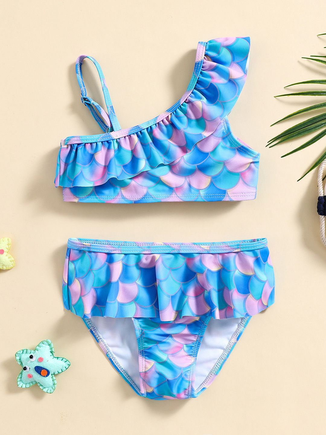 YK Girls Printed Swim Set