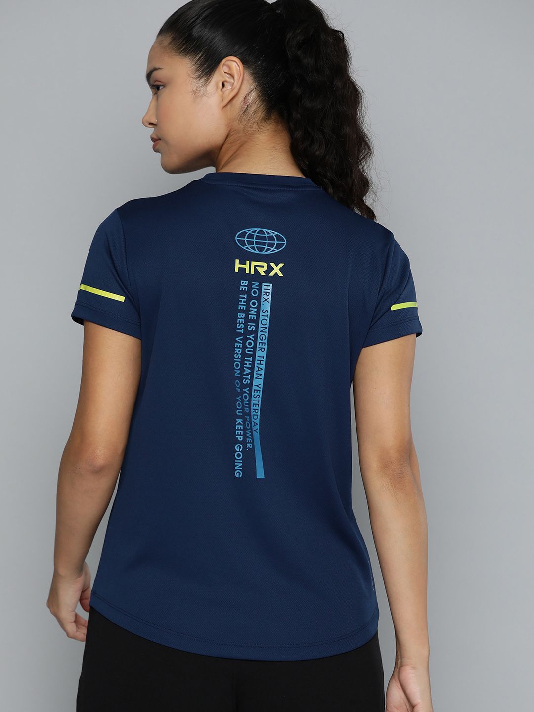 HRX oleh Hrithik Roshan Back Print T-Shirt Latihan Rapid-Dry