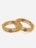 PANASH Set Of 2 24 CT Gold-Plated Handcrafted Antique Bangles