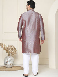 SOJANYA PLUS Ethnic Motifs Band Collar Straight Kurta With Pyjamas