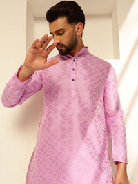 SOJANYA Woven Design Mandarin Collar Straight Kurta