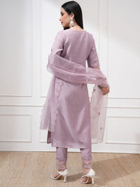 Vishudh Women Embroidered New Roman Kurta with Bottom and Nylon Organza Dupatta