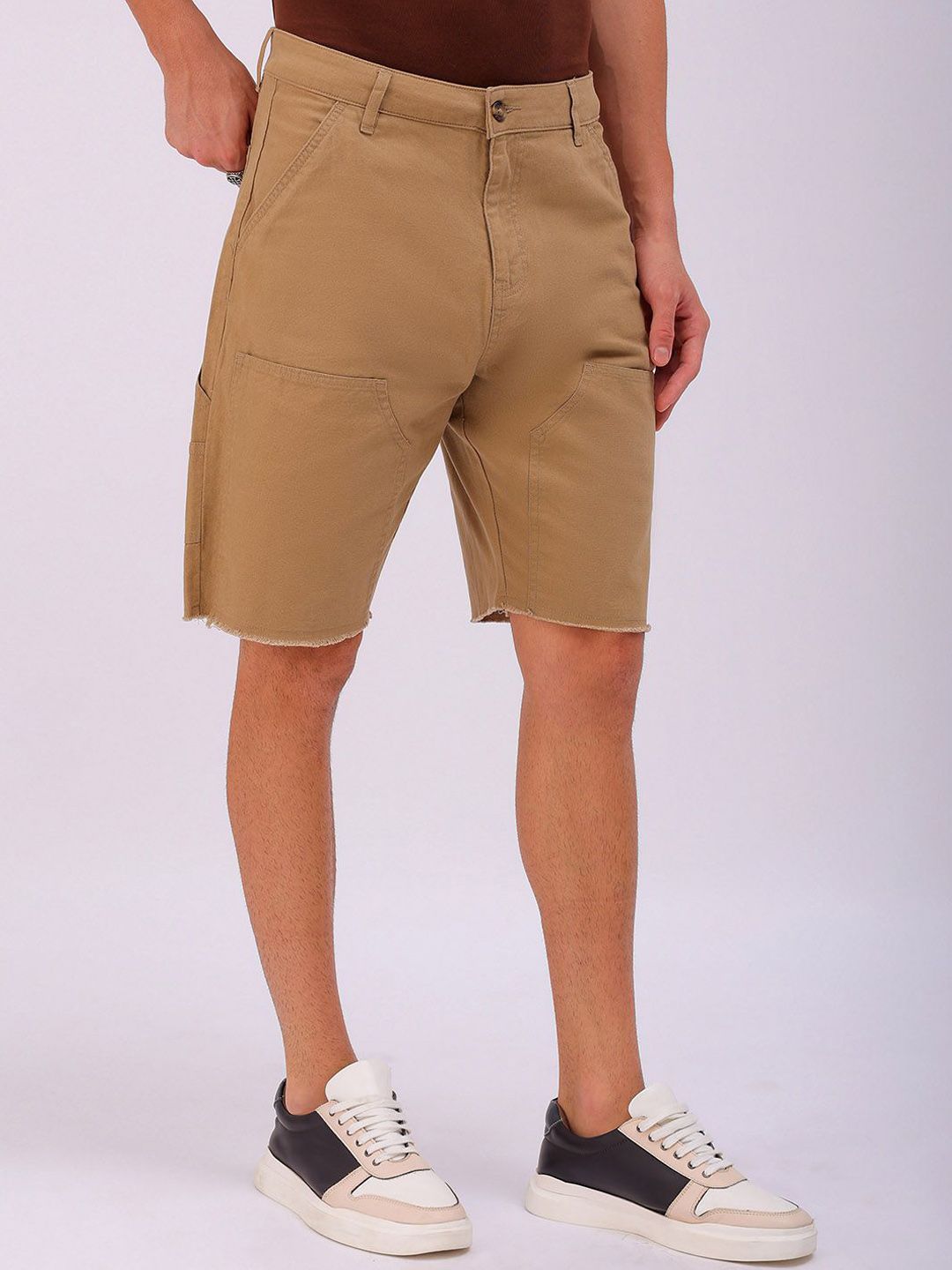 The Indian Garage Co Men Pure Cotton Relaxed Fit Chino Shorts