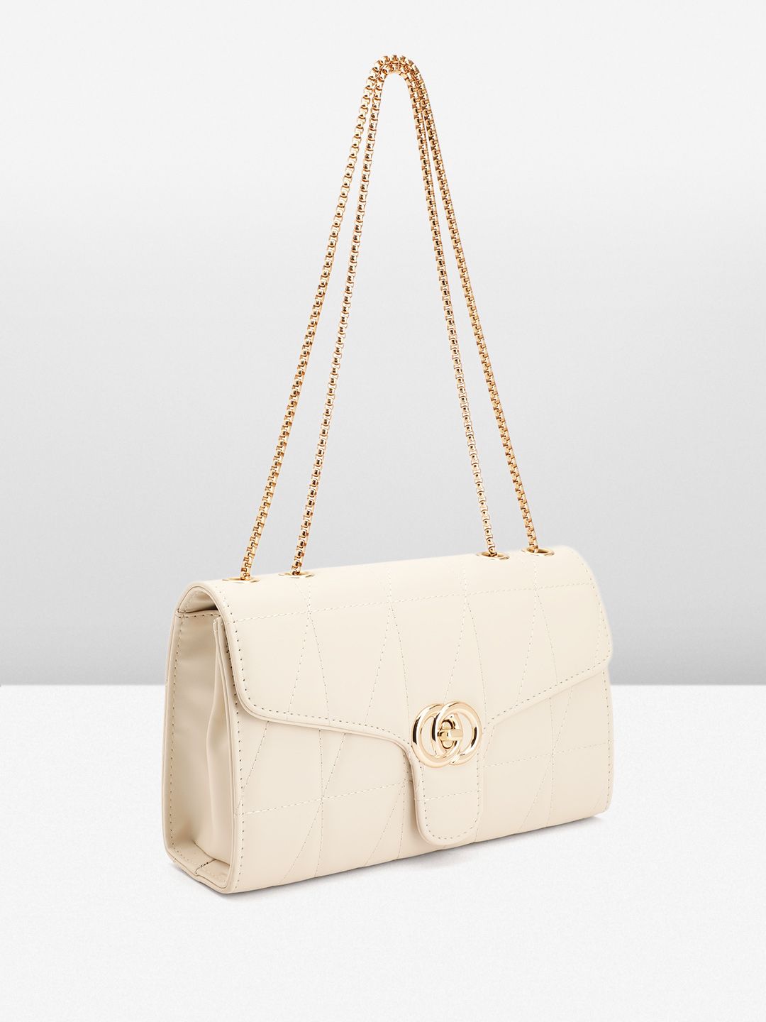 DressBerry Quilted Structured Sling Bag