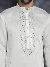 Jompers Embroidered Flared Sleeves Thread Work Strigth Kurta