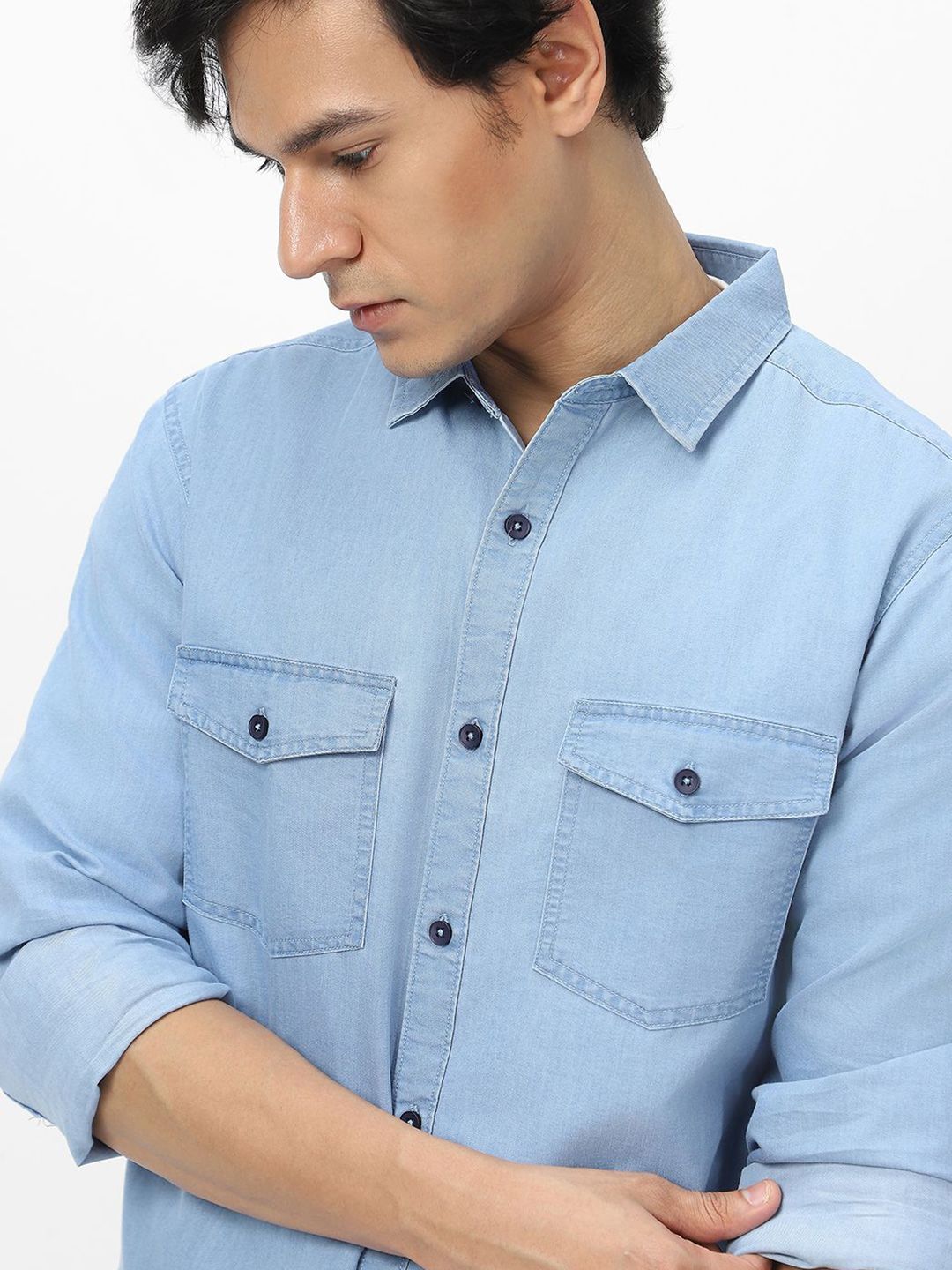Urbano Fashion Men Full Sleeve Regular Fit Casual Denim Shirt