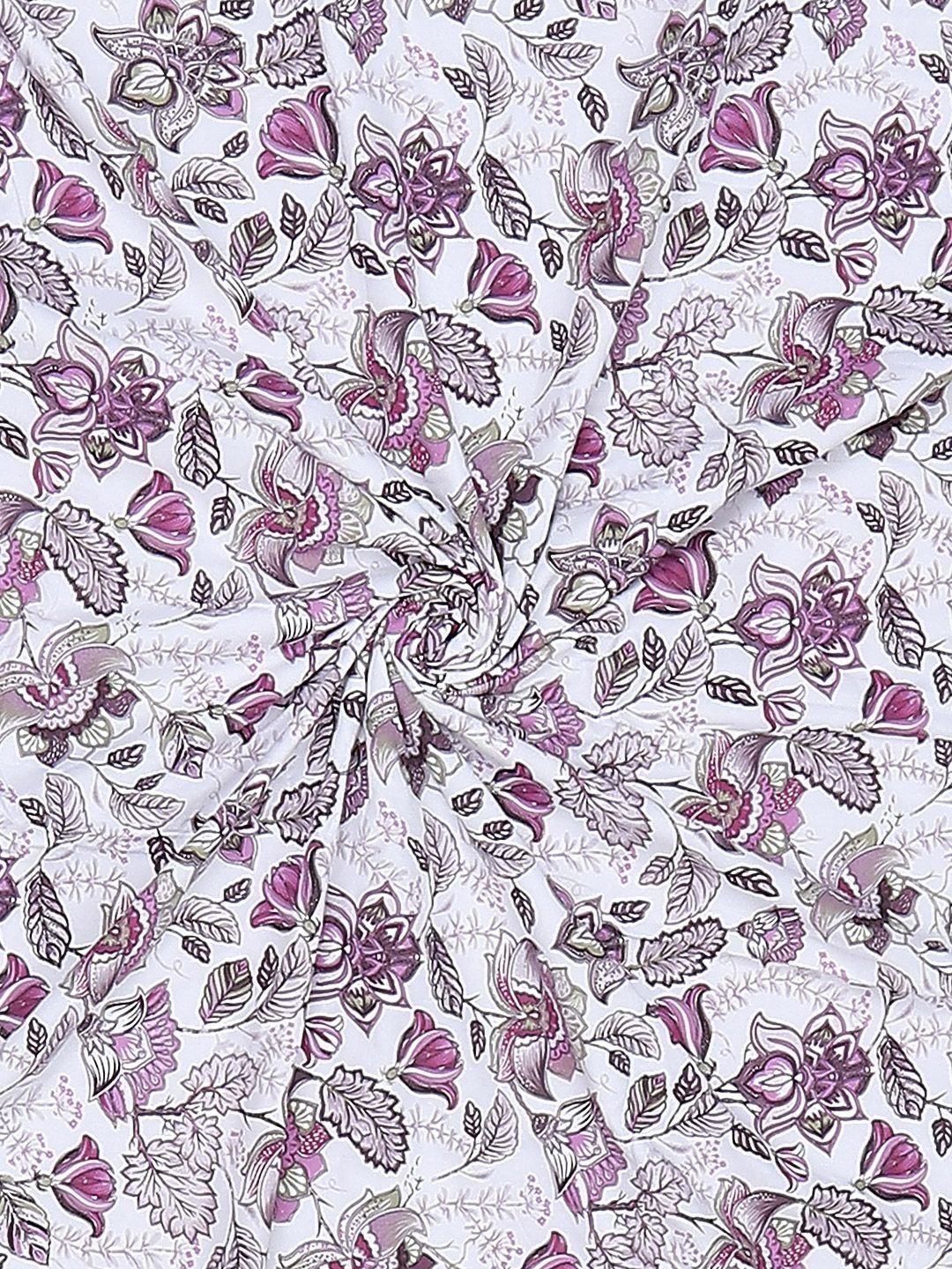 Monte Carlo Pink & White Floral Printed Mild Winter 136 GSM Single Bed Dohar