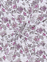 Monte Carlo Pink & White Floral Printed Mild Winter 136 GSM Single Bed Dohar