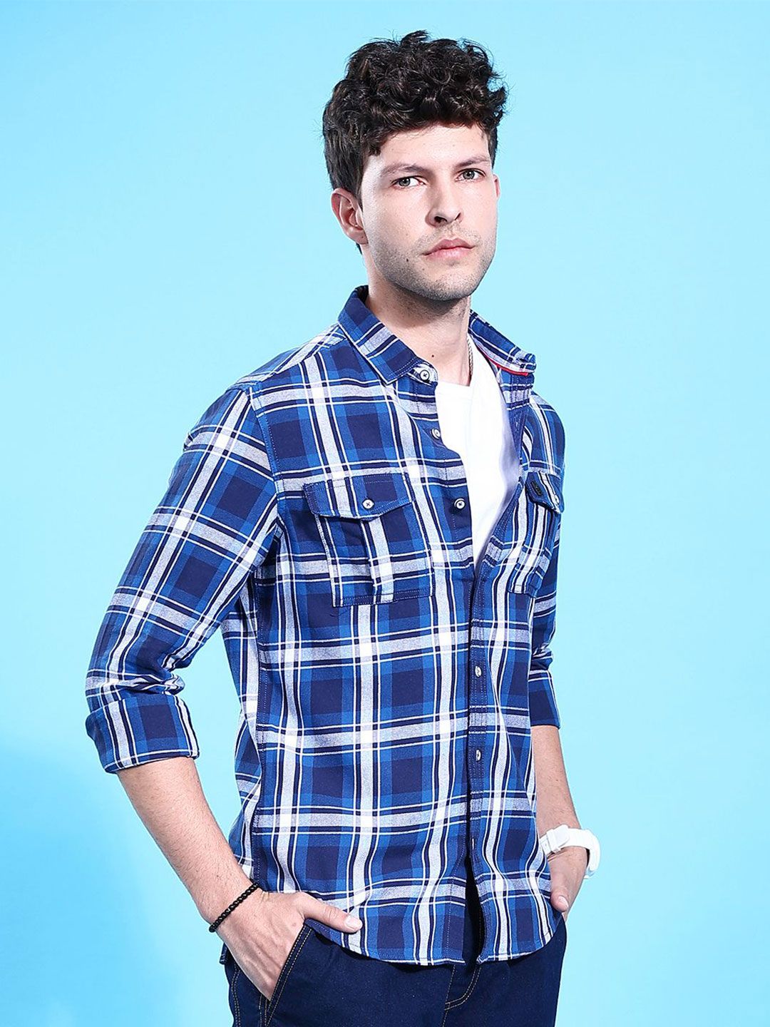 The Indian Garage Co Men Checked Casual Shirt