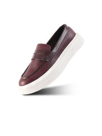 MONKSTORY Chunky Luxe Slip-On Sneakers - Deep Burgundy