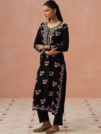 Rumah Wanita Chikankari Kurta Chikankari Sulaman Bunga