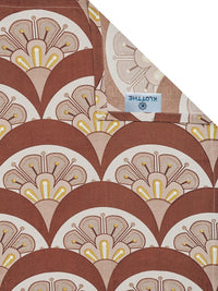 KLOTTHE Brown Floral 300 TC King Bedsheet with 2 Pillow Covers