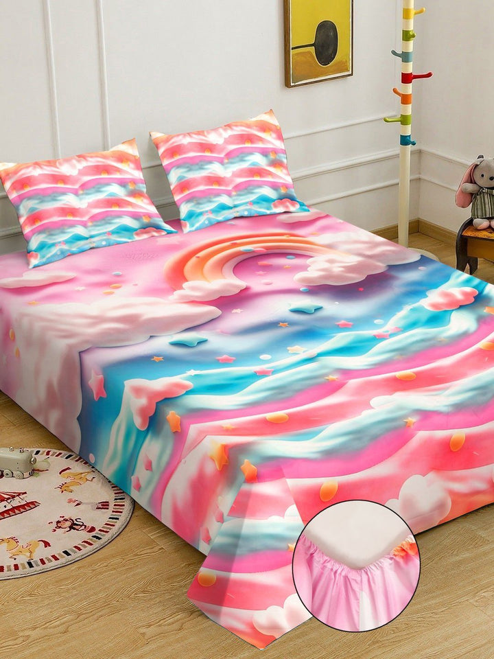 KLOTTHE Pelbagai Watak Kartun Dicetak 400 TC Cadar King Superfine