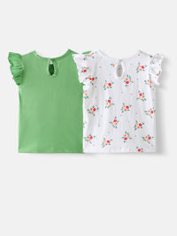 Nauti Nati Girls Pack of 2 Single Jersey Cotton Printed Tops