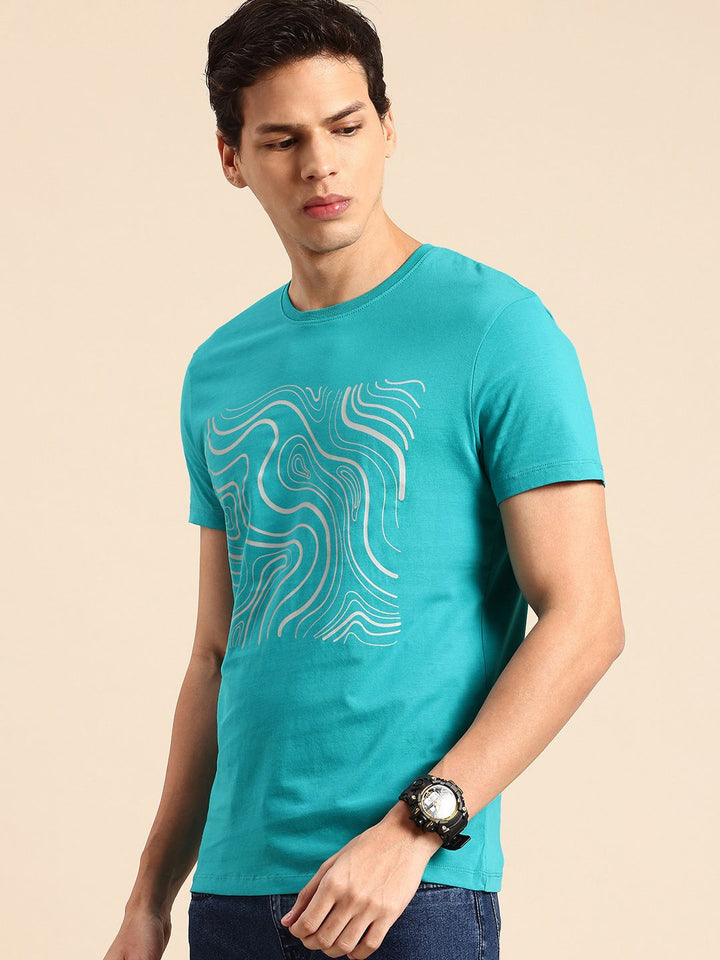 Being Human Abstract Printed Pure Cotton T-shirt