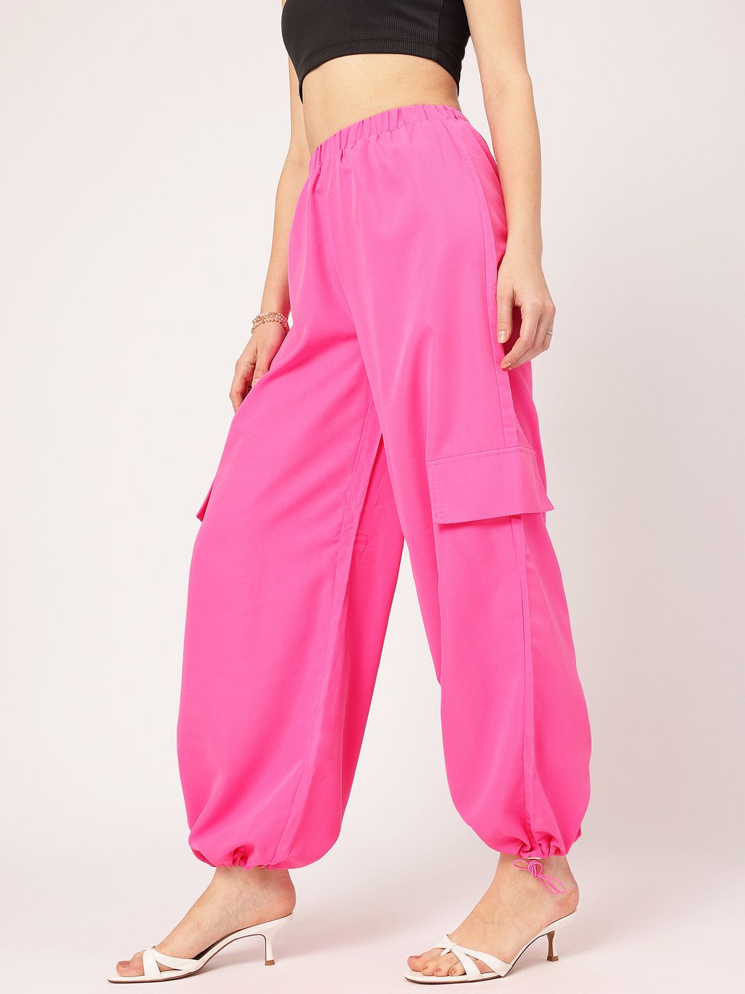 DressBerry Women The Urban Edge Cargo Style Toggle Hem Joggers