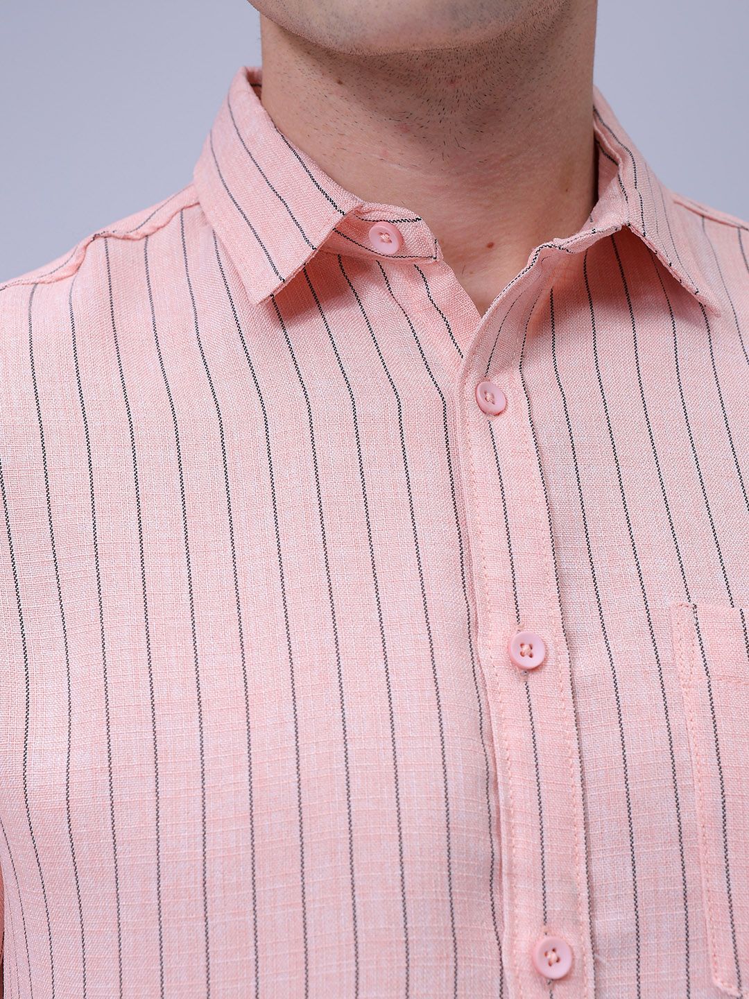 The Indian Garage Co Men Slim Fit Spread Collar Vertical Striped Casual Shirt