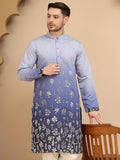 Jompers Men Floral Embroidered Thread Work Floral Kurta