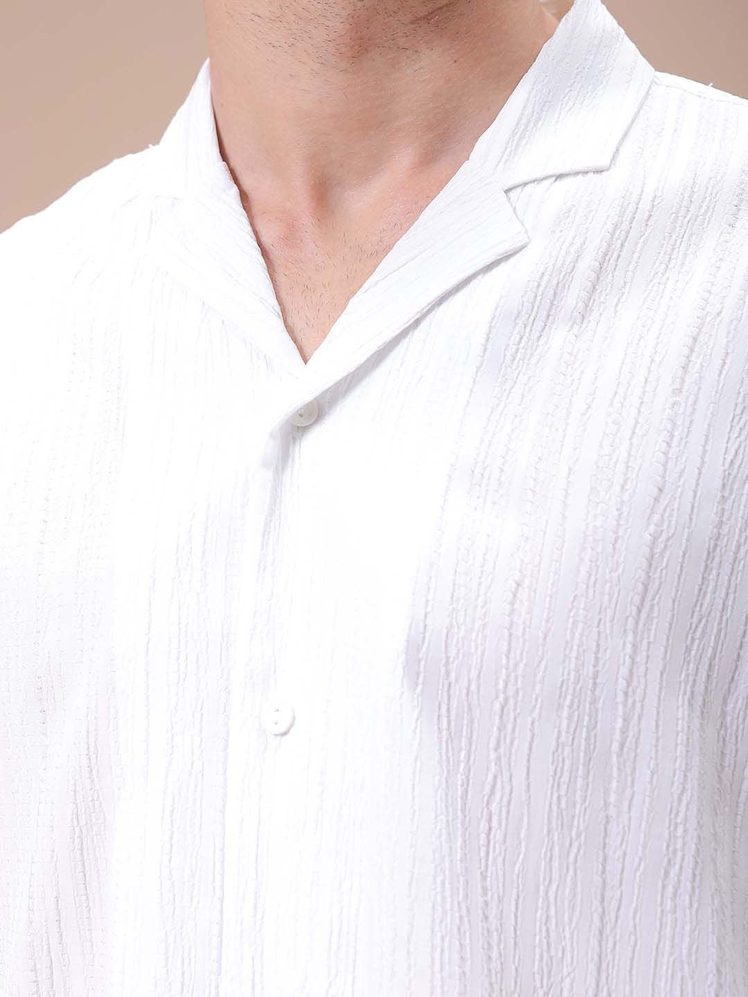 The Indian Garage Co Men Relaxed Fit Dobby Textured Resortwear Shirt