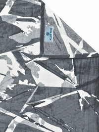 KLOTTHE Grey Geometric Printed Flat 300 TC Woolen King Double Bedsheet With 2 Pillow Cover