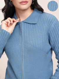 ESPYR By Tokyo Talkies Women Cable Knit with Zip Detail Detail