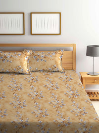 Myntra Elegant Homes Coklat Bunga Kapas Tulen 400TC Dilengkapi Cadar King & 2 Sarung Bantal
