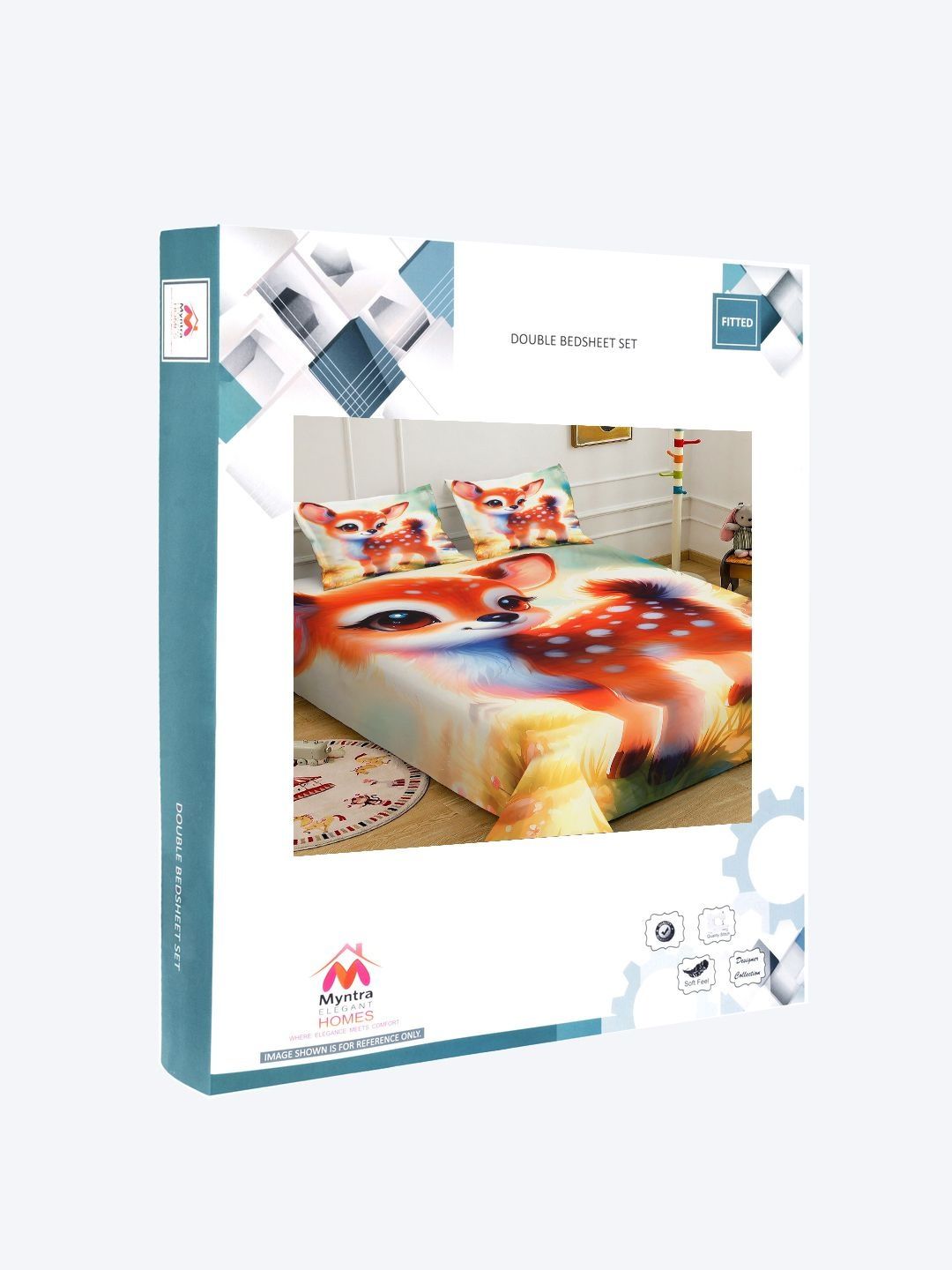 Myntra Elegant Homes Orange 300 TC King Bedsheet with 2 Pillow Covers