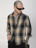 VASTRADO Men Classic Fit Spread Collar Tartan Checked Cotton Casual Shirt