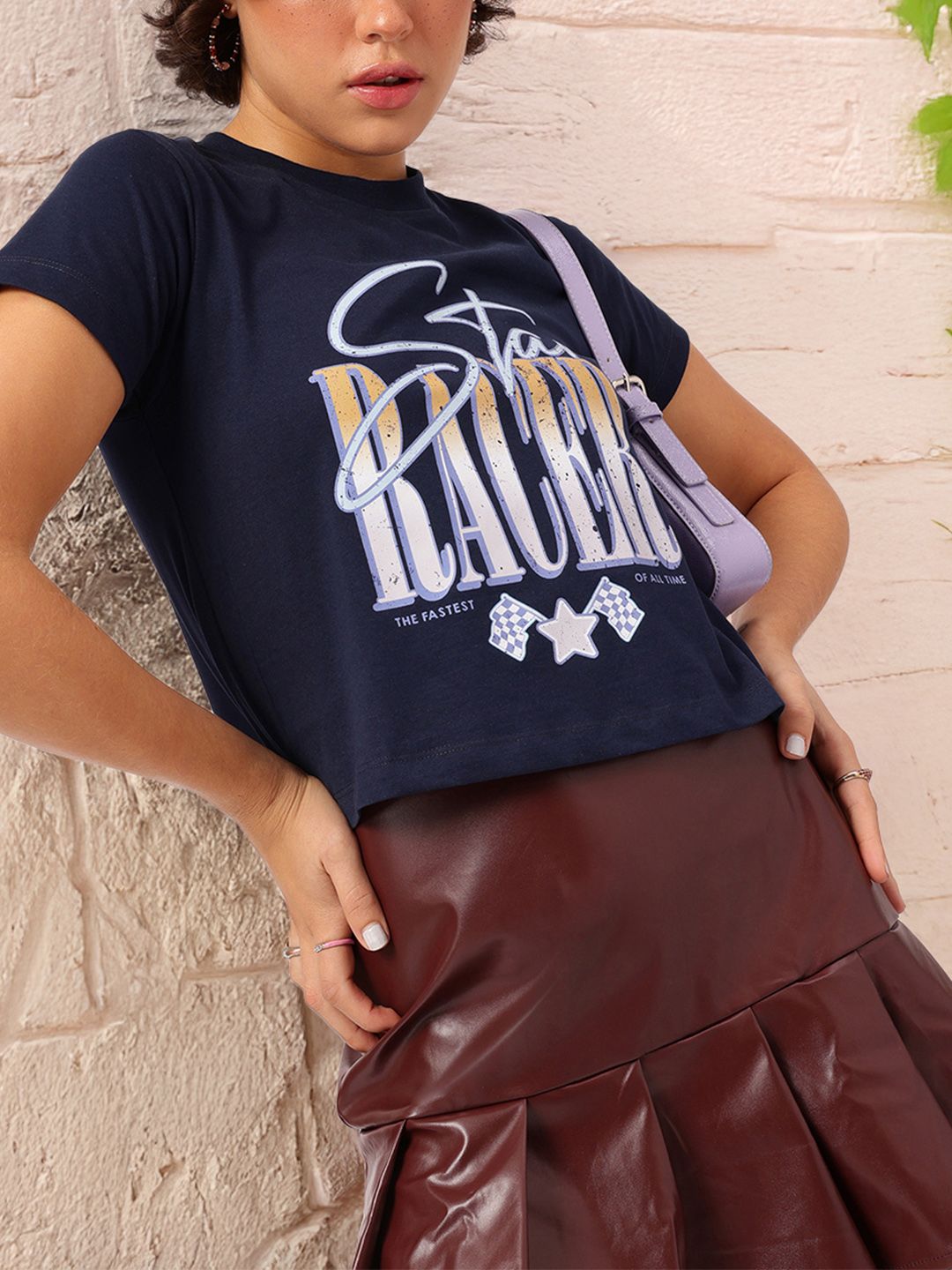 DressBerry Sporty Spice Typography Print Crop T-shirt