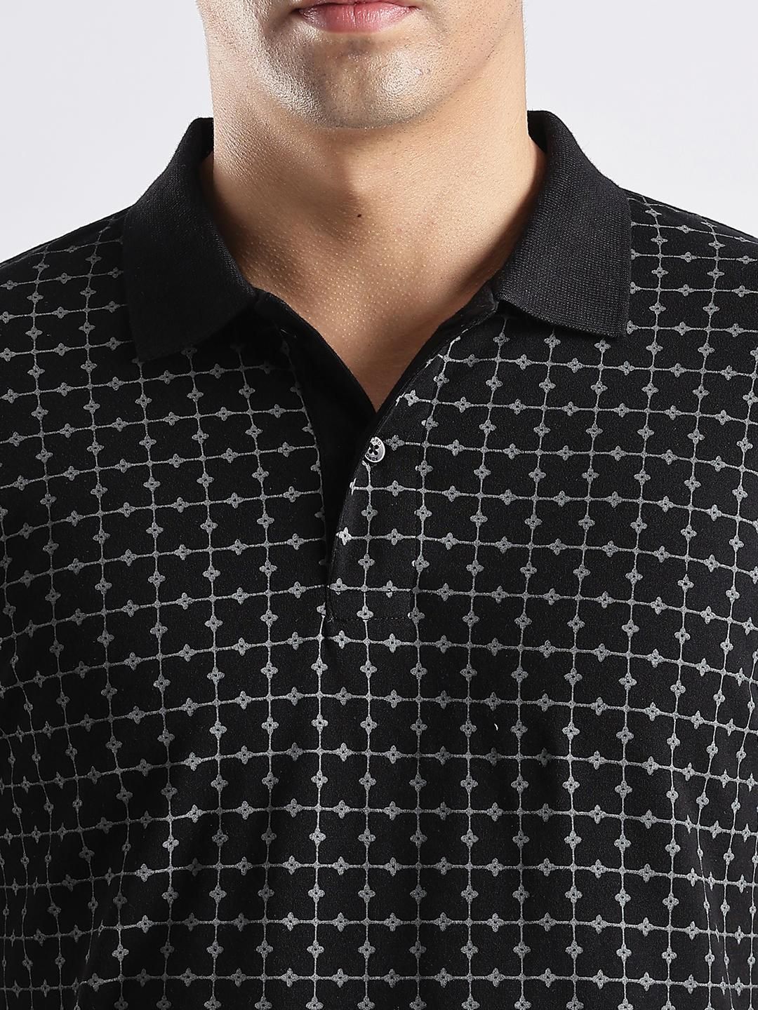 ADRO Men Black Cotton Tshirts