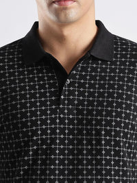 ADRO Men Black Cotton Tshirts