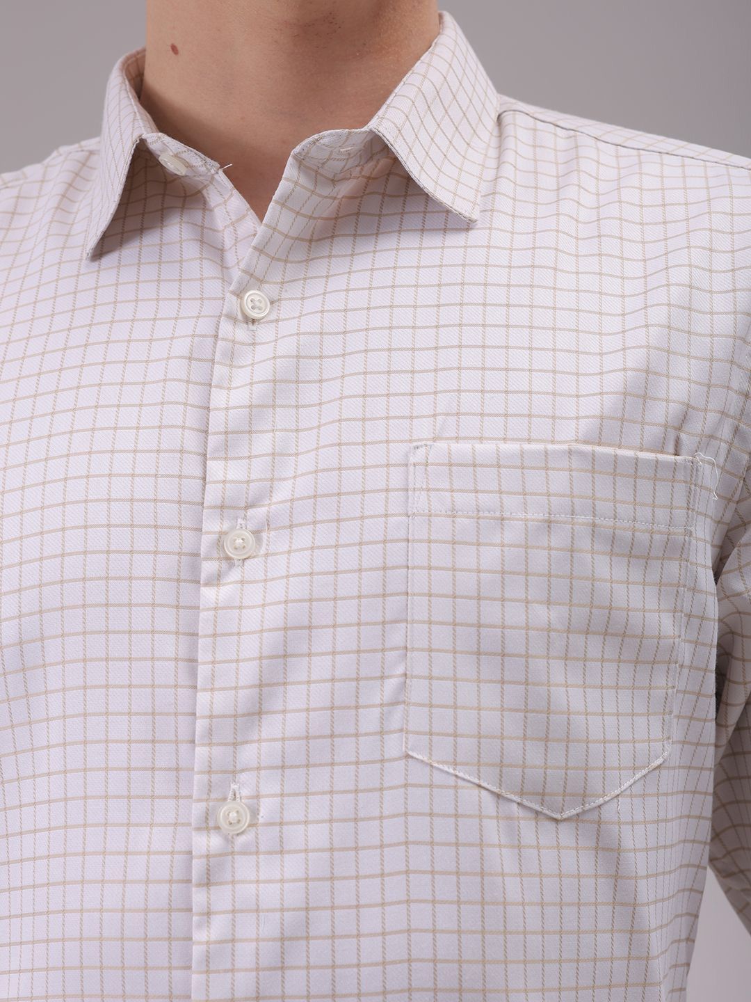 The Indian Garage Co. X Luxe Men Cutaway Collar Checked Slim Fit Formal Shirt