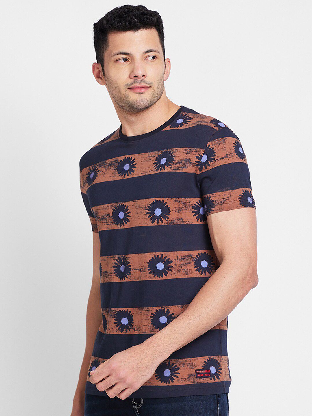 Being Human Striped Round Neck T-shirt