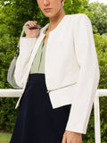 DressBerry Stylish Serenity Shoulder-Padd Jacket with Zip-Detail