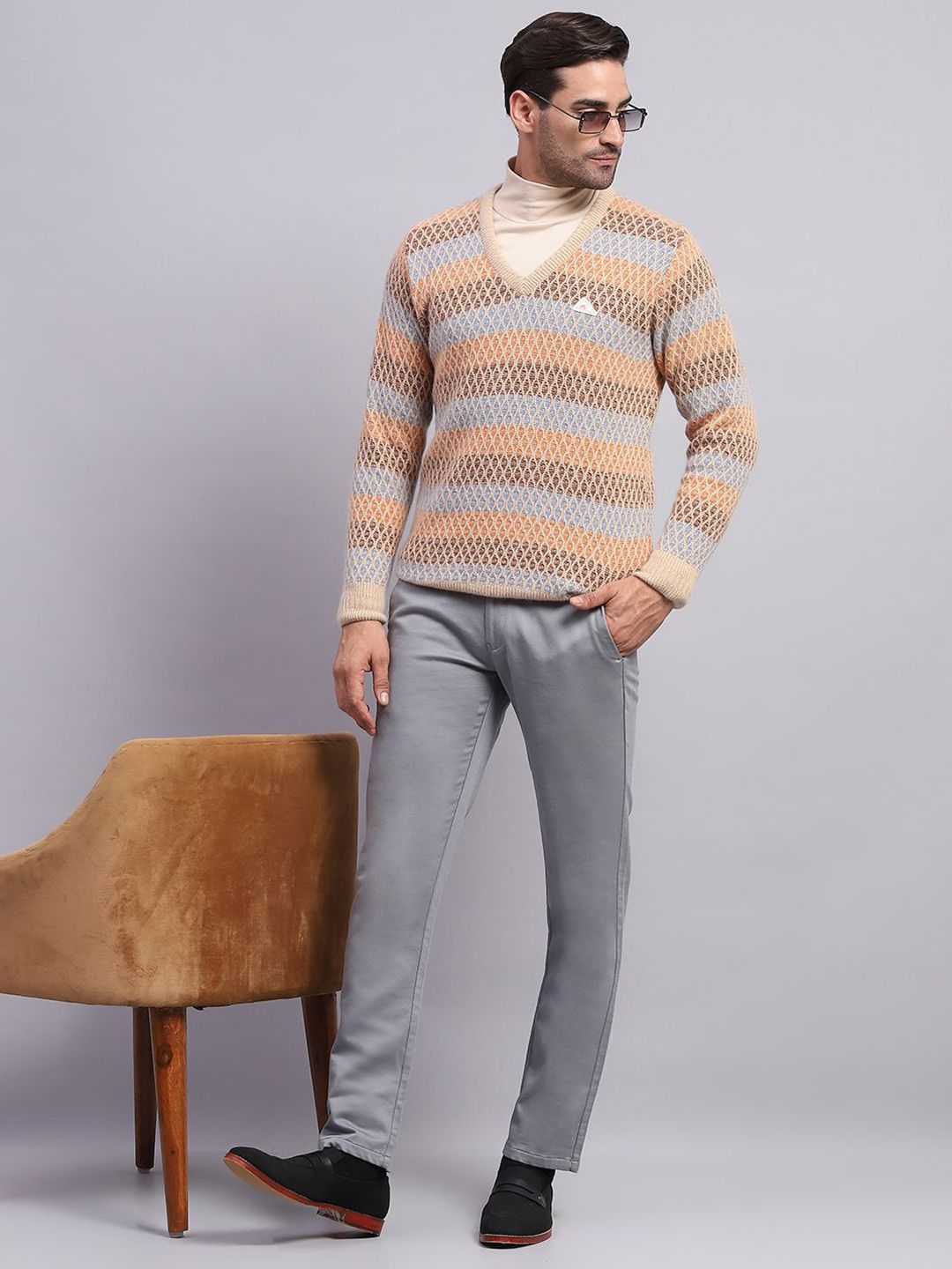 Monte Carlo Men Self Design Pullover