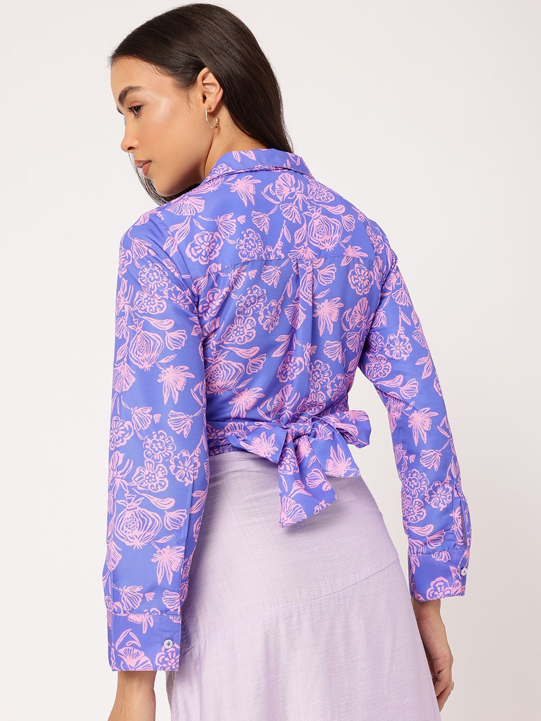 DressBerry Floral Fantasy Wrap Crop Top