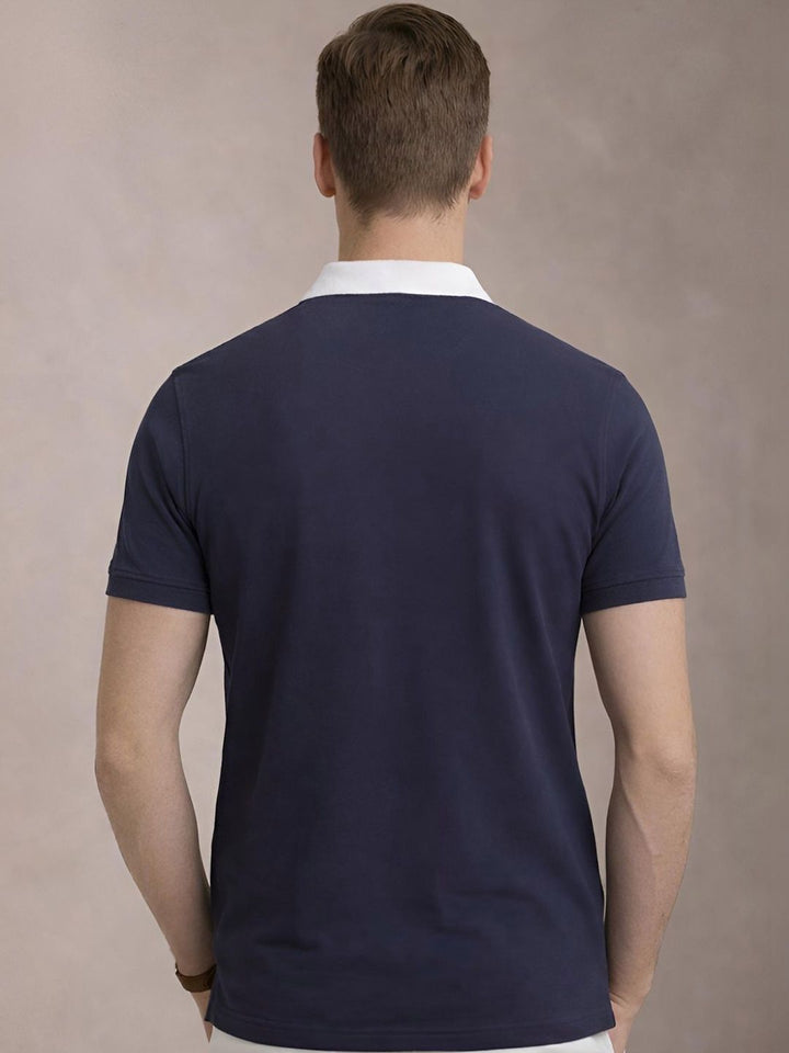 ADRO Men Colourblocked Polo Collar T-shirt