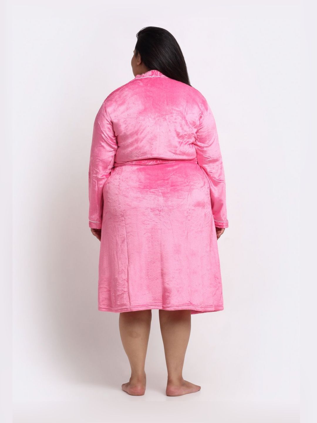 KLOTTHE Woollen Plus Size Bath Robe With BeltWoolen Bath Robe With Belt