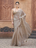 Tikhi Imli Crushed Pallu Half and Half Organza Saree