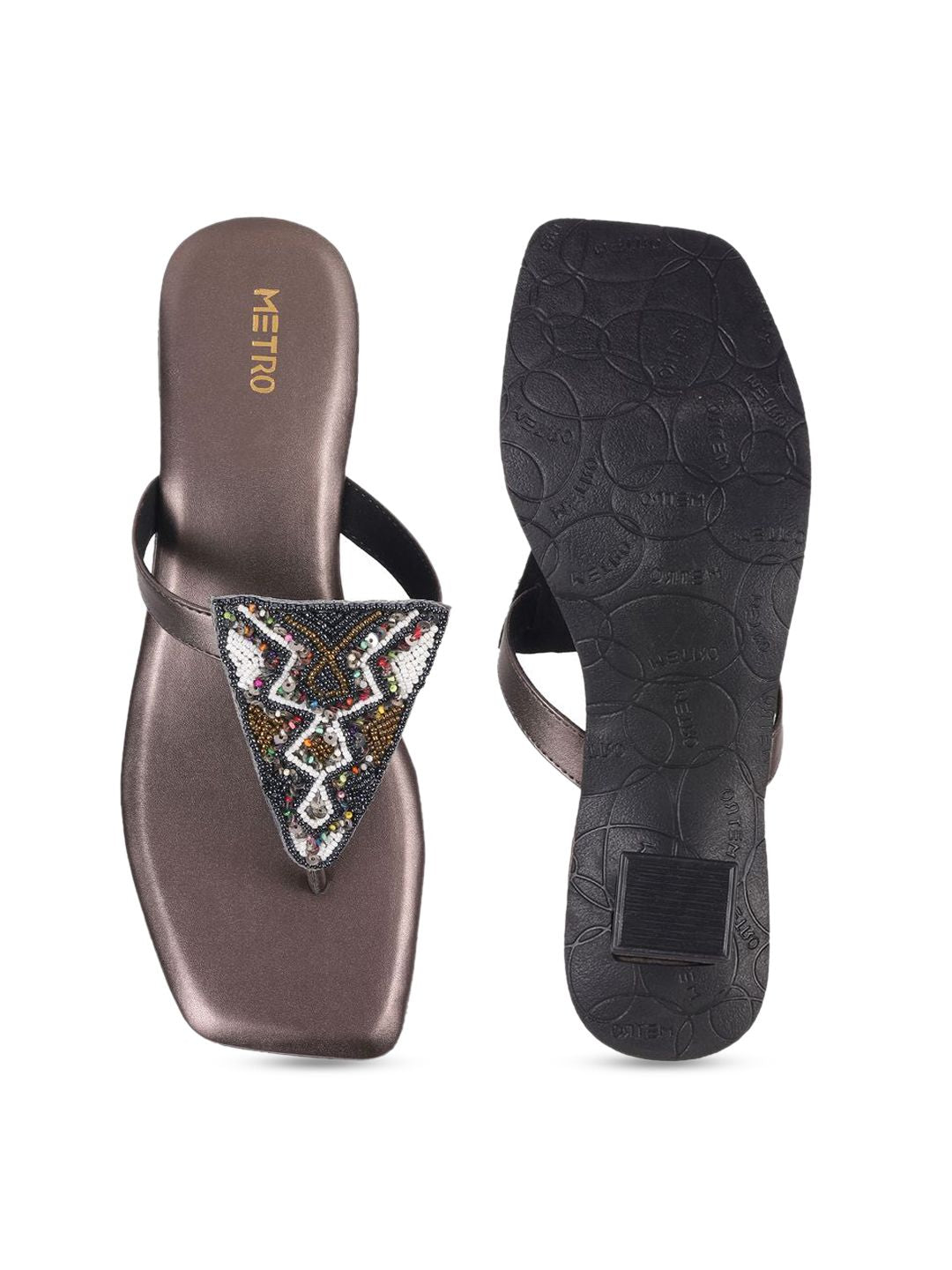 Metro Women Open Back Block Sandals