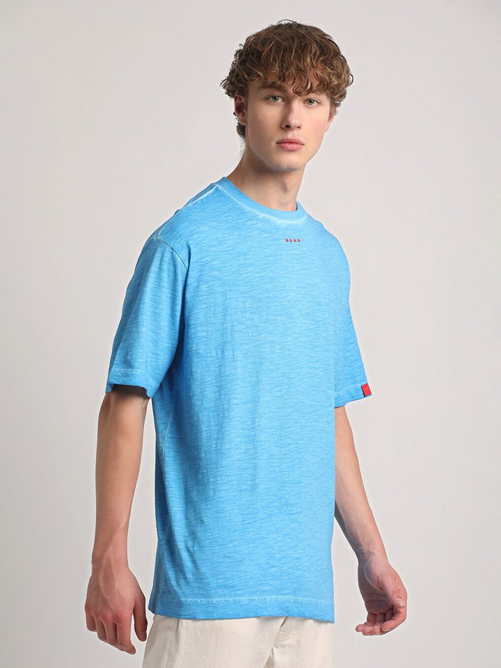 THE BEAR HOUSE Round Neck Drop-Shoulder Pure Cotton Baggy T-shirt